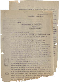 Brief von Ernst Simon an Arthur Spier (Durchschlag), Jerusalem, 26.12.1929, NLI, Akibah Ernst Simon Archiv, ARC. 4* 1751 01 939a.