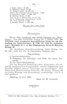 Verzeichnis der Sammlungen der Gesellschaft für jüdische Volkskunde, Hamburg 1900. IGdJ / Digitalisiert durch The National Library of Israel, 990019908800205171, gemeinfrei.